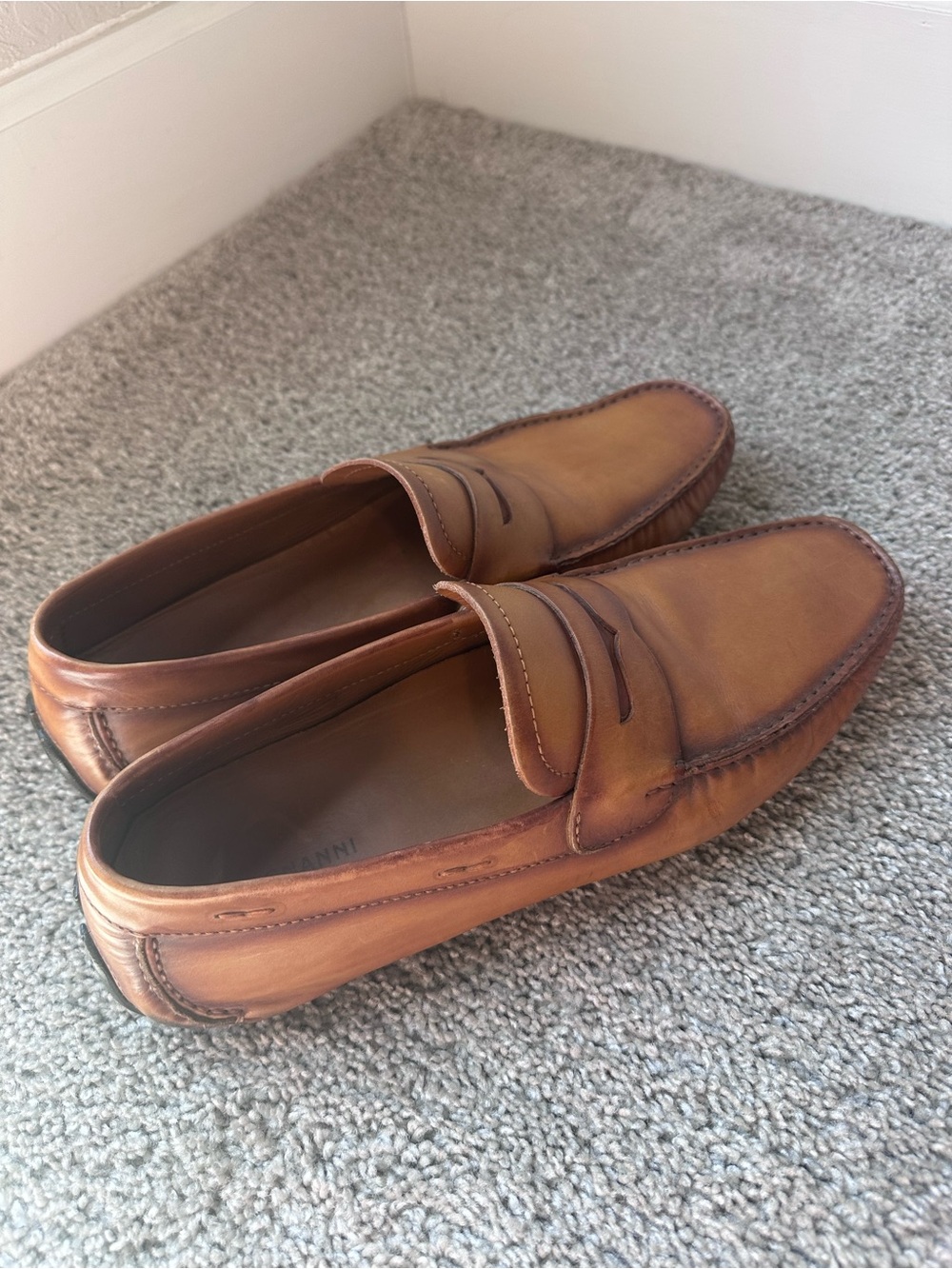 Men's  Magnannis Leather Penny Loafers - Tan